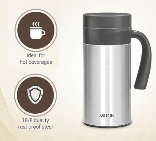 Milton Flagon Thermosteel Vacuum Insulated Flask, 400 ml, Steel - Image 6